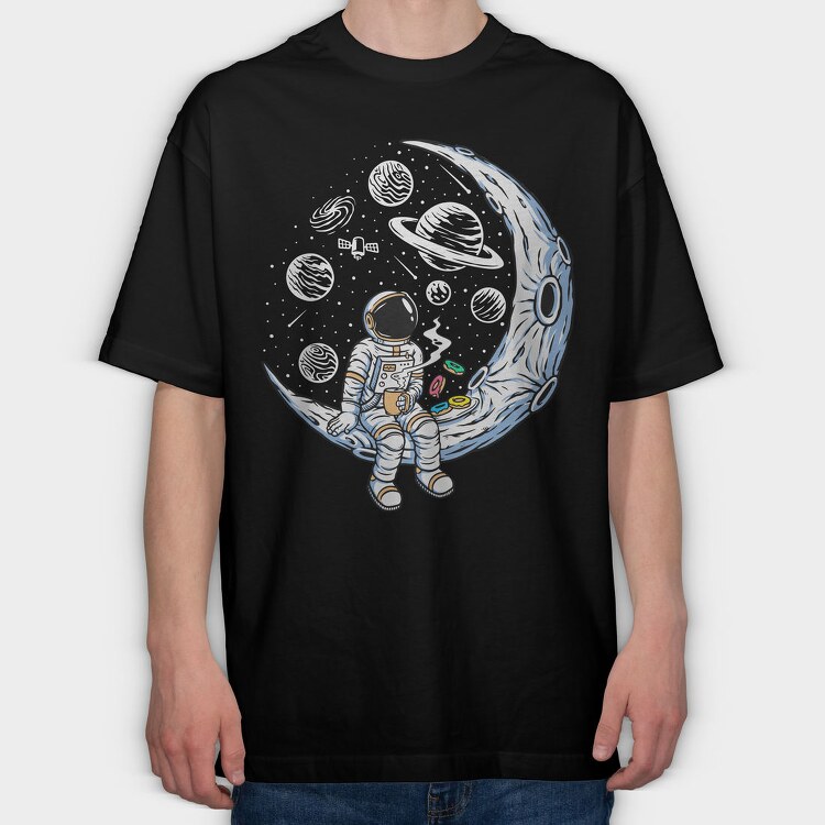 Space Donut Astronaut, Tricou Oversize Barbati (Unisex)