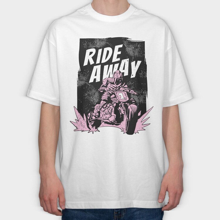 Ride Away Racer, Tricou Oversize Barbati (Unisex)