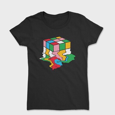 Tricou Femei, Melting Rubiks Cube