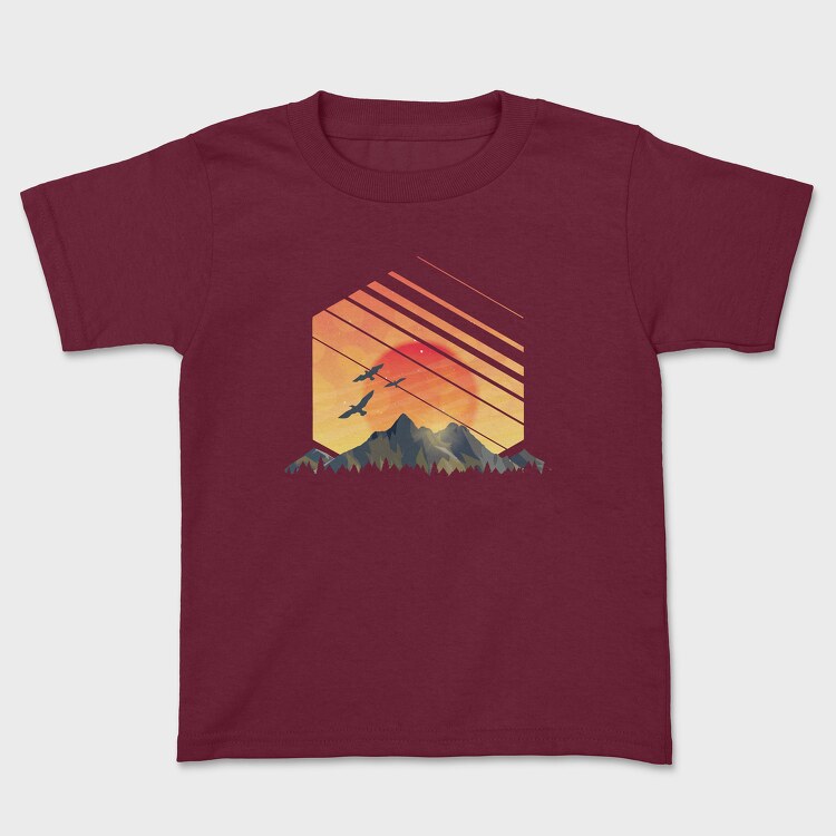 Tricou Copii, Geometric Sunset