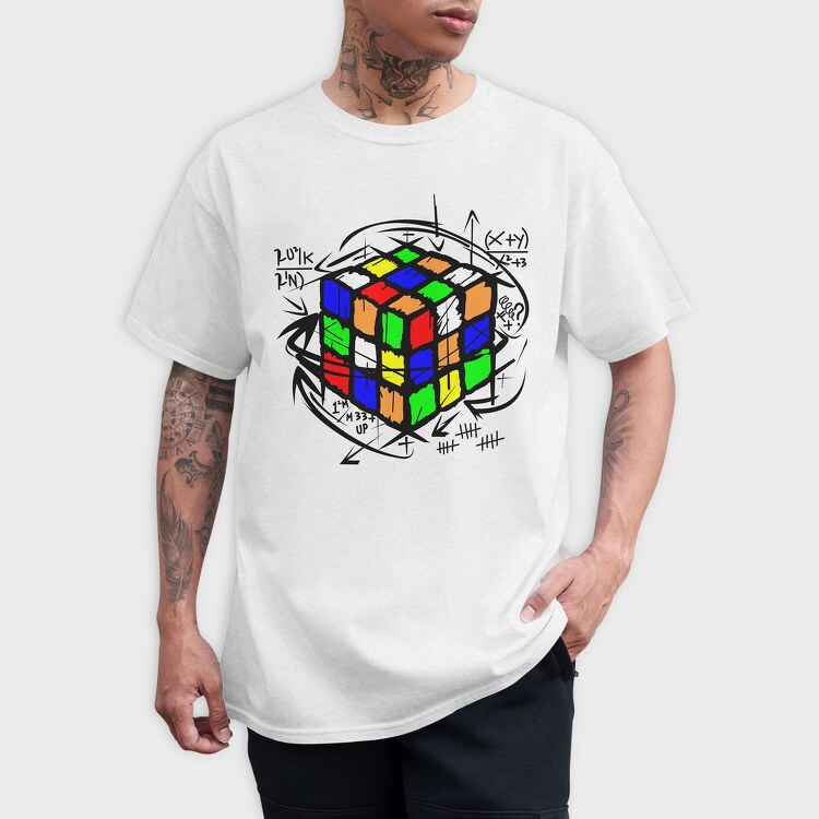Color Block Cube, Tricou Barbati (Unisex)
