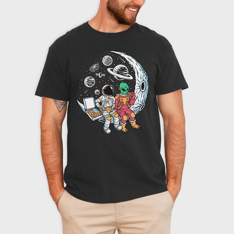 Space Pizza Astronauts, Tricou Barbati (Unisex)