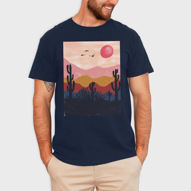 Desert Sunset Vibes, Tricou Barbati (Unisex)