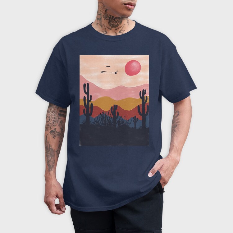 Desert Sunset Vibes, Tricou Barbati (Unisex)