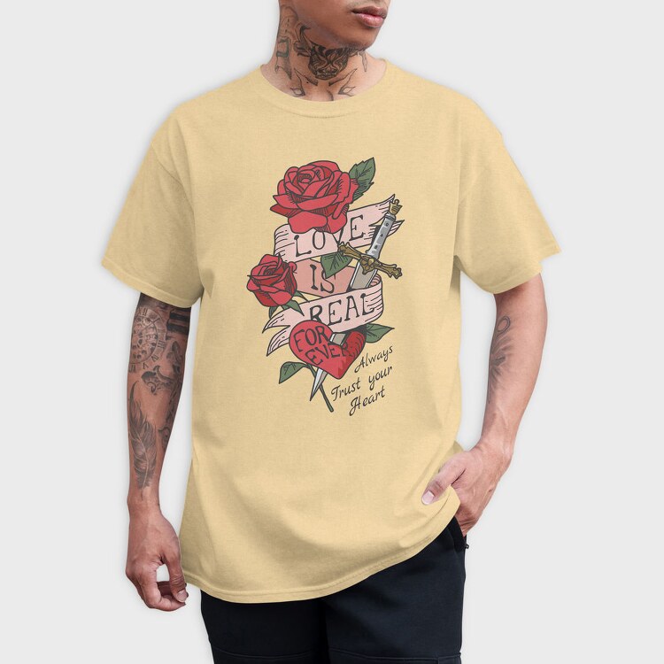 Rose Love Dagger, Tricou Barbati (Unisex)