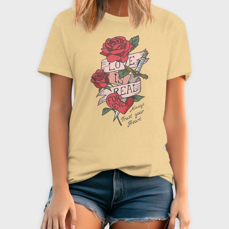 Rose Love Dagger, Tricou Barbati (Unisex)