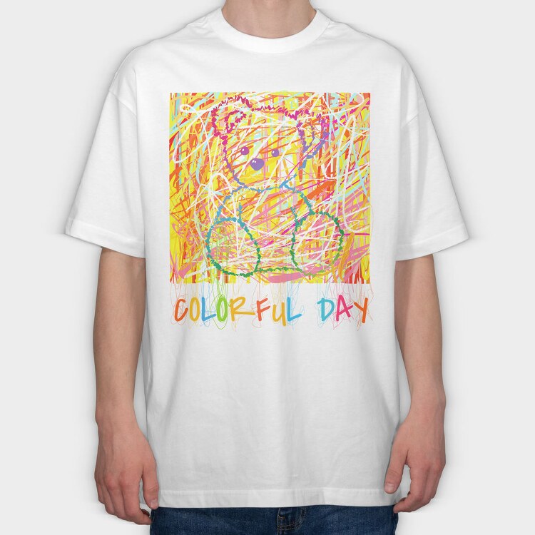 Colorful Chaos Day, Tricou Oversize Barbati (Unisex)
