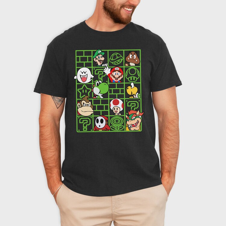 Mario Bros Streetwear, Tricou Barbati (Unisex)