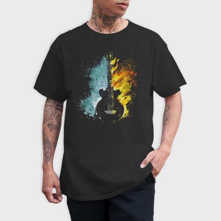 Guitar Firewater, Tricou Barbati (Unisex)