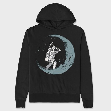 Astronaut Digging The Moon, Hanorac Oversize Barbati (Unisex)