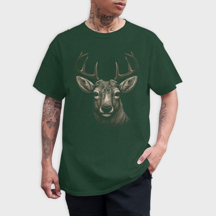 Realistic Deer, Tricou Barbati (Unisex)