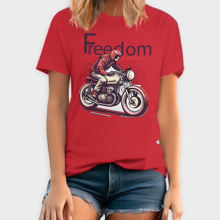 Freedom on Wheels Motorcycle Retro, Tricou Barbati (Unisex)