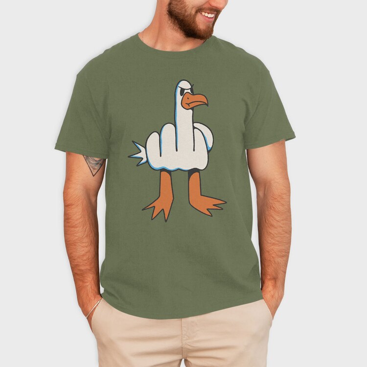 Middle Finger Seagull, Tricou Barbati (Unisex)