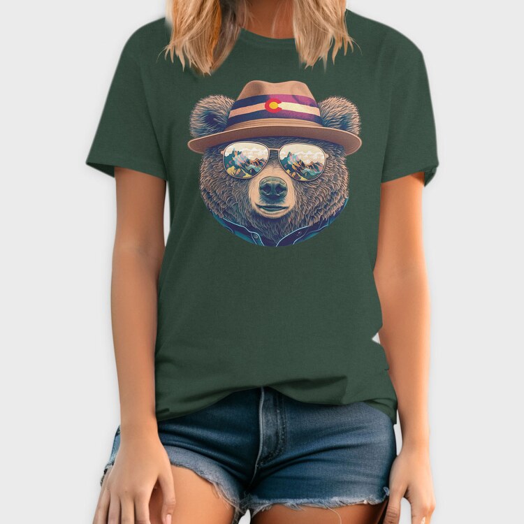 bear face with sunglasses, Tricou Barbati (Unisex)