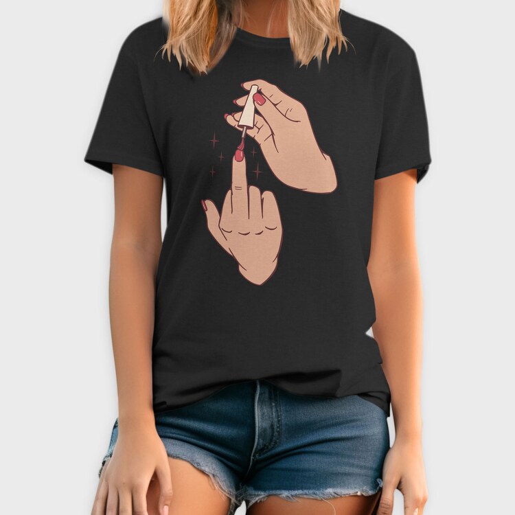 Middle Finger Nail Polish, Tricou Barbati (Unisex)