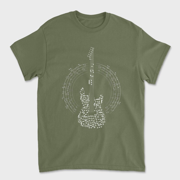 Guitar Made Out of Music Notes, Tricou Barbati (Unisex)