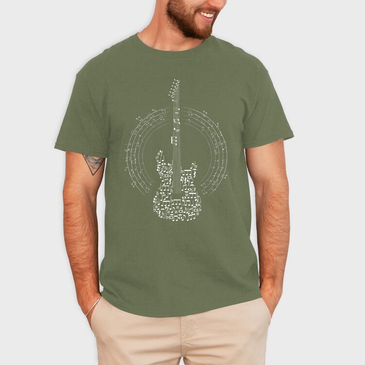 Guitar Made Out of Music Notes, Tricou Barbati (Unisex)