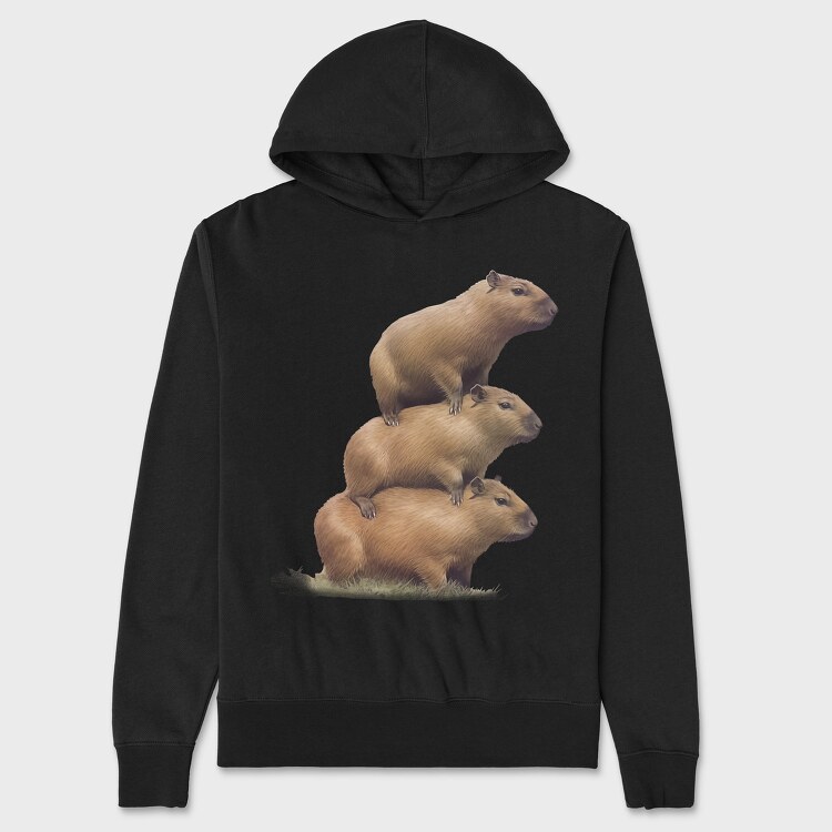 Capybara Tower, Hanorac Oversize Barbati (Unisex)