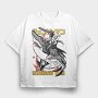 Chainsaw Shark Warrior, Tricou Oversize Barbati (Unisex)