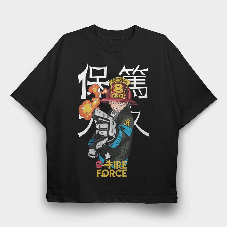 Fire Soldier Force, Tricou Oversize Barbati (Unisex)