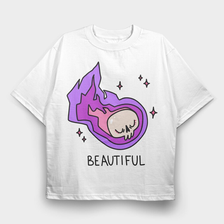 Galactic Skull Burst, Tricou Oversize Barbati (Unisex)