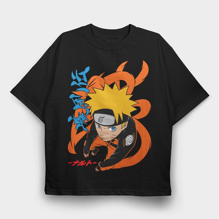 Naruto Tail Roar, Tricou Oversize Barbati (Unisex)
