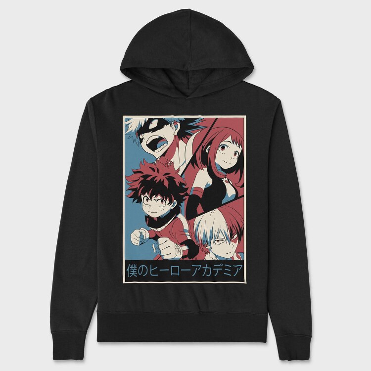 Boku No Hero Glow, Hanorac Oversize Barbati (Unisex)