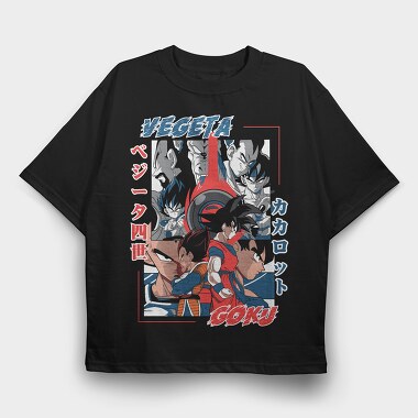 Vege Vs Goku Battle, Tricou Oversize Barbati (Unisex)