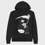 Grim Reaper Cat Rebellion, Hanorac Oversize Barbati (Unisex)