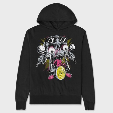 Skull Biker Revolution, Hanorac Oversize Barbati (Unisex)