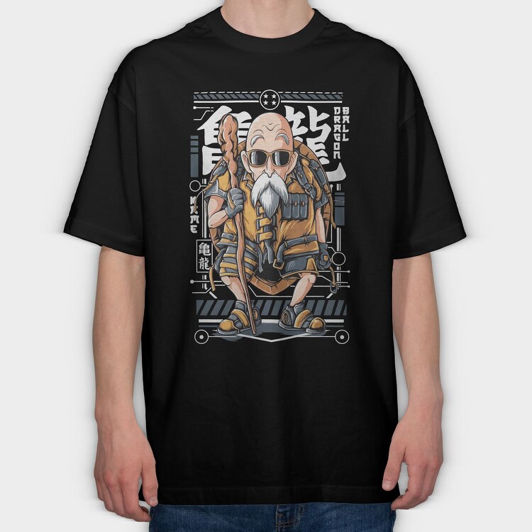 Roshi Cyberpunk Warrior, Tricou Oversize Barbati (Unisex)