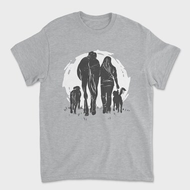 Tricou Barbati (Unisex), Girl Horse Dog