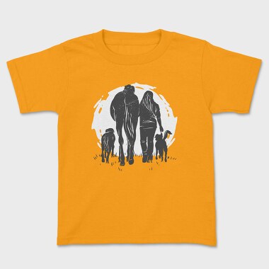 Tricou Copii, Girl Horse Dog