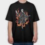 Flaming Grim Reaper, Tricou Oversize Barbati (Unisex)