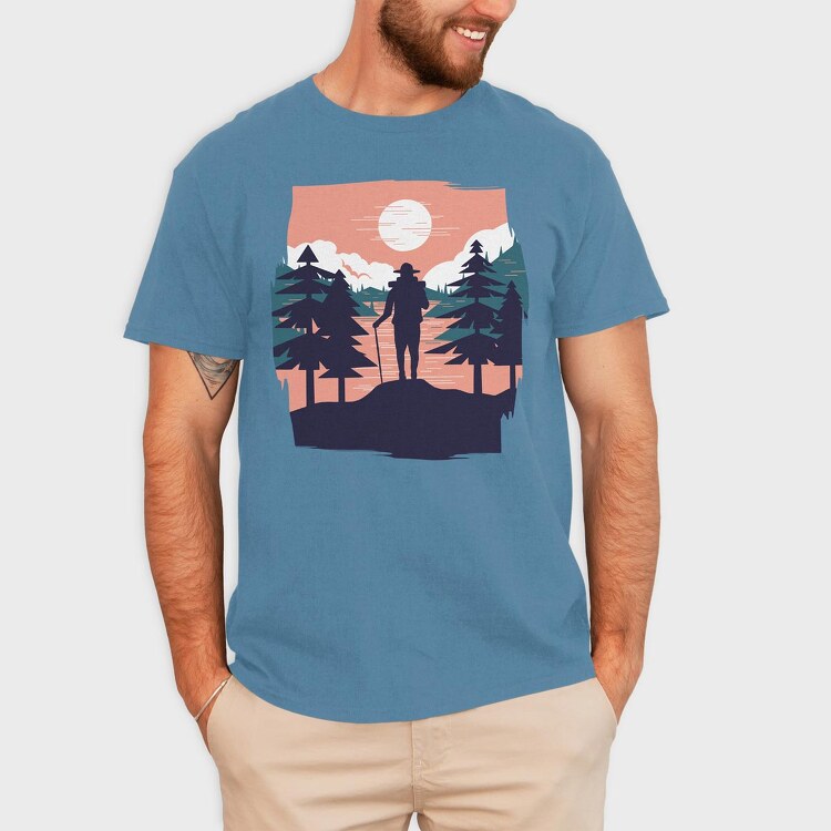 Hiking Sunset, Tricou Barbati (Unisex)