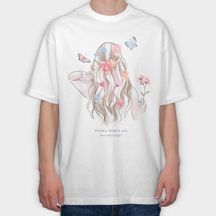 Floral Butterfly Dreams, Tricou Oversize Barbati (Unisex)