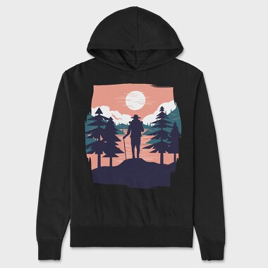 Hiking Sunset, Hanorac Oversize Barbati (Unisex)