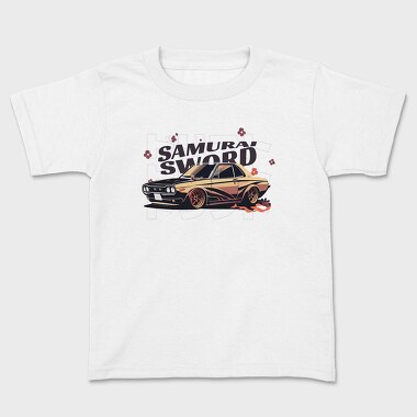 Car Jdm Japan Samurai Sword Flowers, Tricou Copii