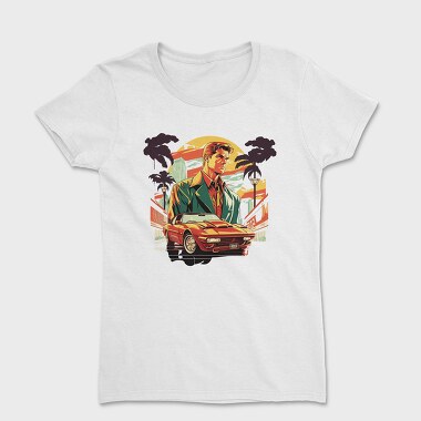 Tricou Femei, Classic Car Convertible Man Trees