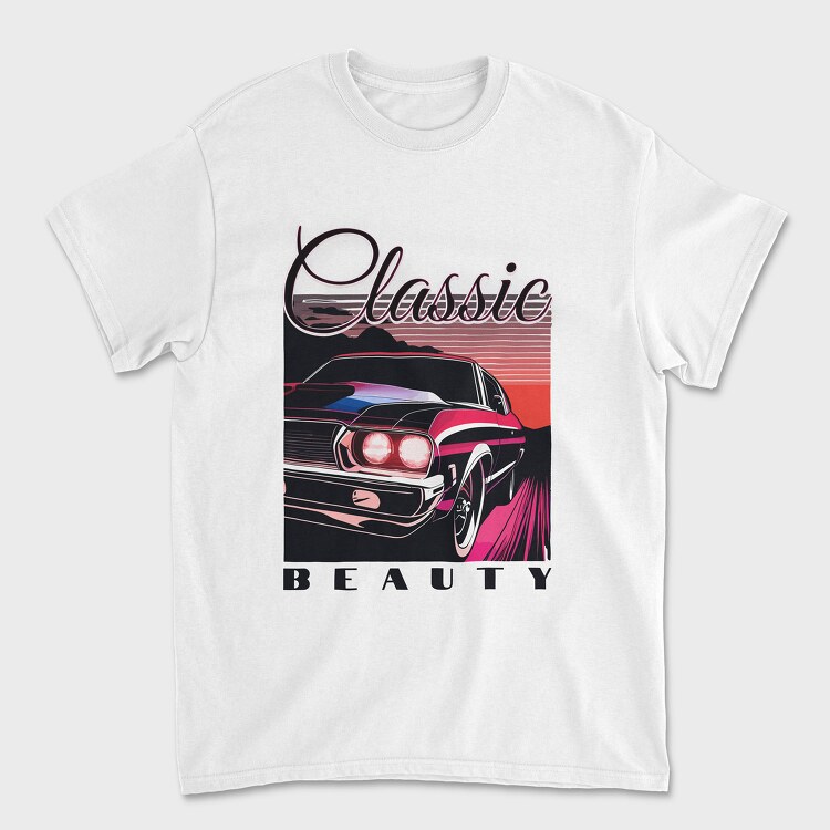 Classic Car Sunset Classic Beauty, Tricou Barbati (Unisex)