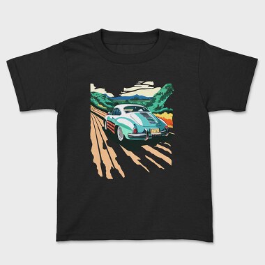 Classic Car Trees Landscape Retro, Tricou Copii