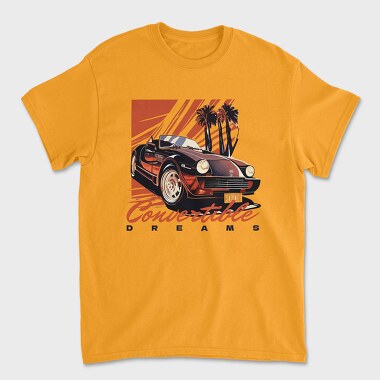 Classic Convertible Car Palm Trees, Tricou Barbati (Unisex)