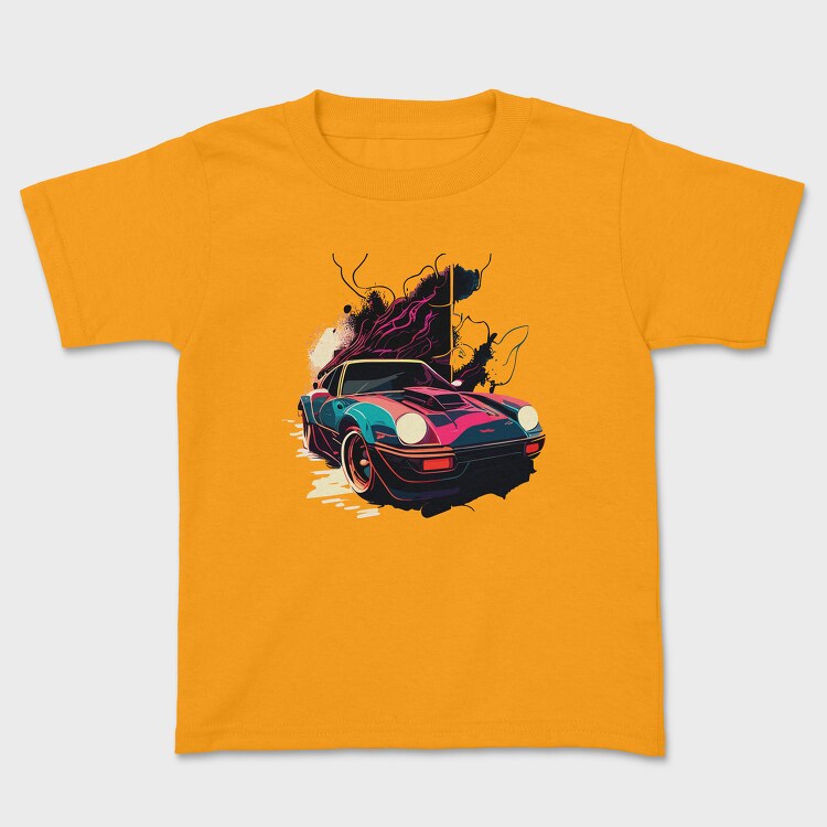 Tricou Copii, Classic Racing Car Explosion Colors Smoke