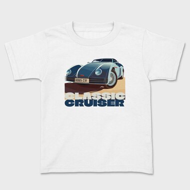 Classic Retro Car Front Perspective, Tricou Copii