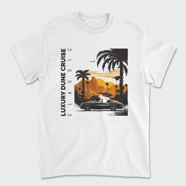 Classic Sports Car on Road Mountains Palm Vintage, Tricou Barbati (Unisex)