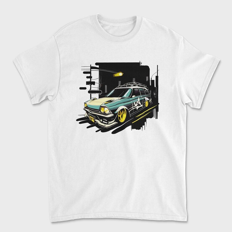 Custom Classic Car Night Hovering, Tricou Barbati (Unisex)