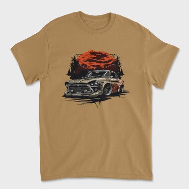 Custom Classic Car Sunset Clouds Trees, Tricou Barbati (Unisex)