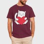 Cat Holding Heart, Tricou Barbati (Unisex)