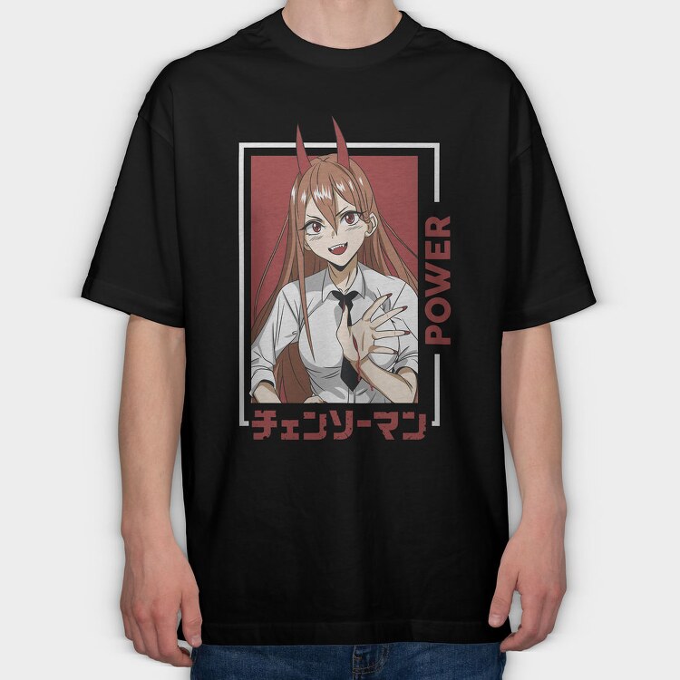 Power Devil Girl, Tricou Oversize Barbati (Unisex)