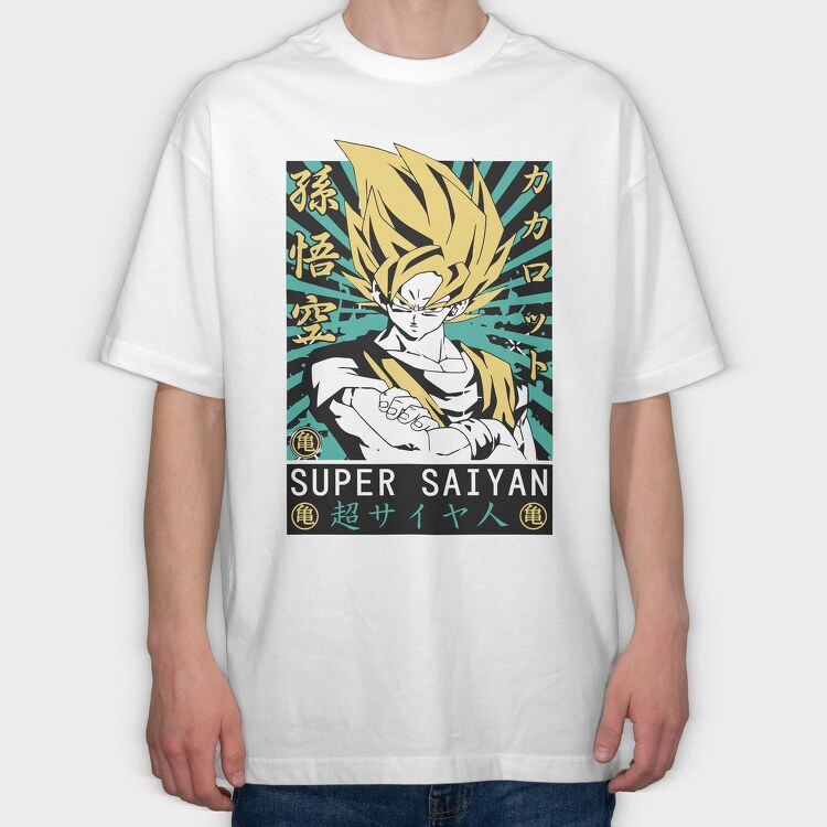 Dragon Ball Energy Flow, Tricou Oversize Barbati (Unisex)